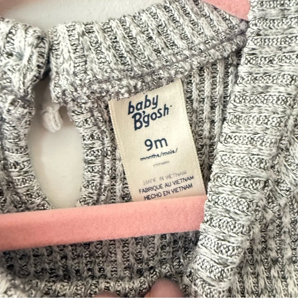 Gray Ribbed Heather Grey Knit Baby Outfit - Picture 4 of 7